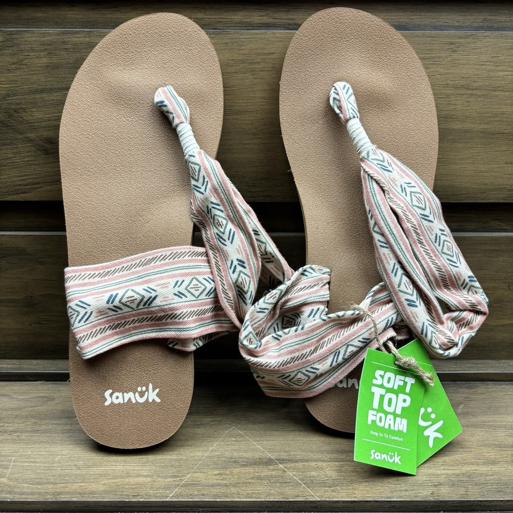 Good Sanuk Sling ST Blanket Women's Sandal, Rose‎ Multi, W10